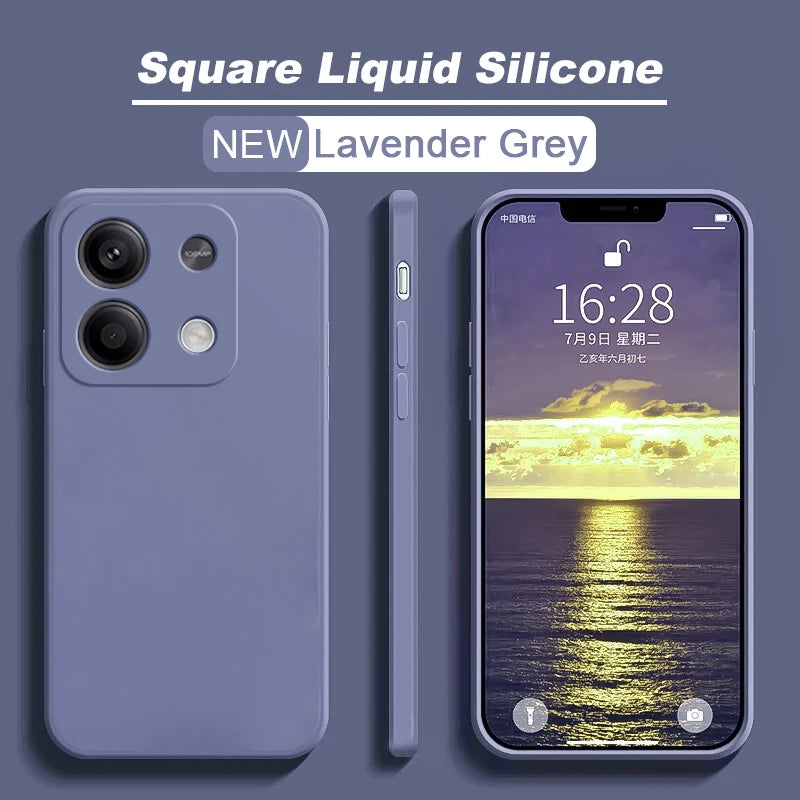 Redmi Note 13 Pro 4G Case Square Liquid Silicone Soft TPU Cover For Xiaomi Redmi Note 13 Note13pro Plus Note13 Pro 4G Phone Case