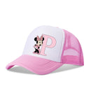 Gorra de béisbol con letras de Disney-Minnie Mouse para niños y adultos, deportiva, con visera ajustable, ideal como regalo de cumpleaños. 