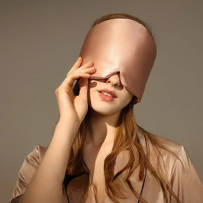 Máscara de dormir de satén de seda, cómoda máscara para dormir, visera para los ojos, parche para los ojos agrandados, para mujeres y hombres, para la salud del sueño.