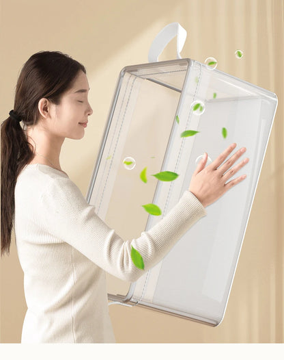Cesta de almacenamiento transparente de PVC para ropa interior, caja de almacenamiento con marco de acero inoxidable, organizador de armario, caja de tela impermeable