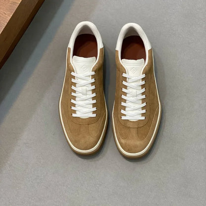 Classic Leisure Sport Board Shoes Men's Couple British Simple Match Dequn White Shoes Flat Heel Breathable Cement Ground