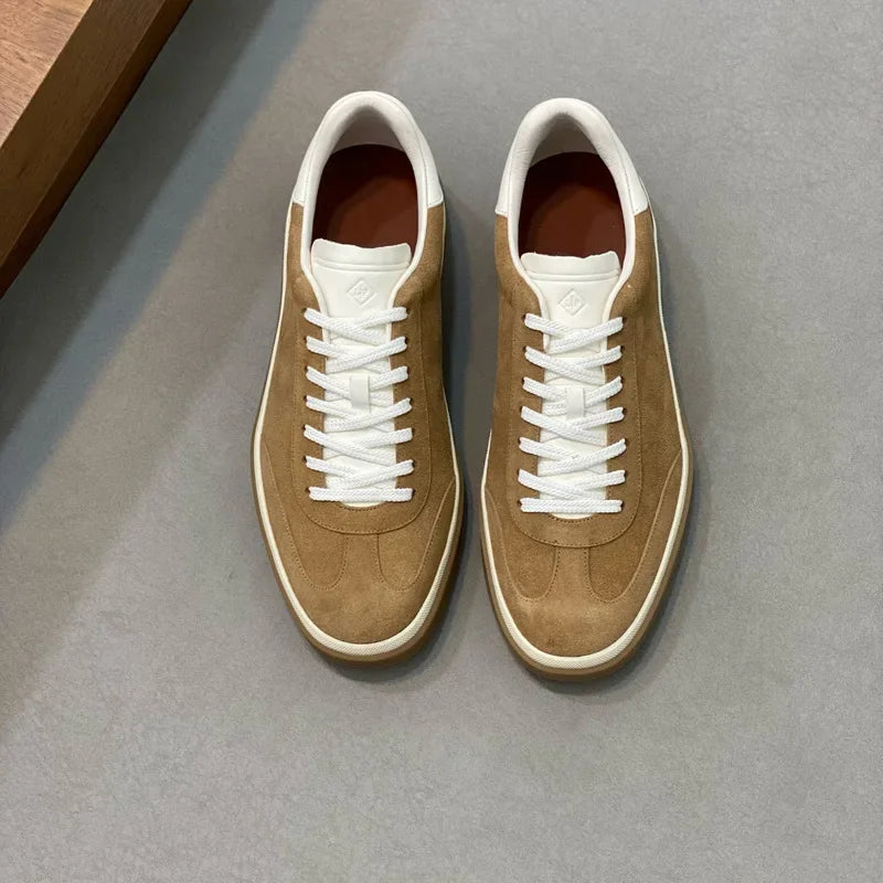 Classic Leisure Sport Board Shoes Men's Couple British Simple Match Dequn White Shoes Flat Heel Breathable Cement Ground