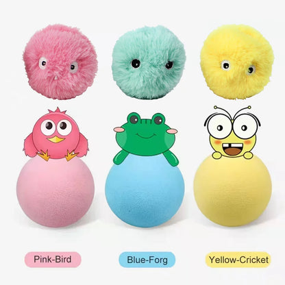 Juguetes inteligentes para gatos, pelota interactiva de peluche, juguete eléctrico de entrenamiento con hierba gatera, juguete con sonido táctil para gatitos, producto para mascotas, juguete con chirrido, pelota, suministros para gatos