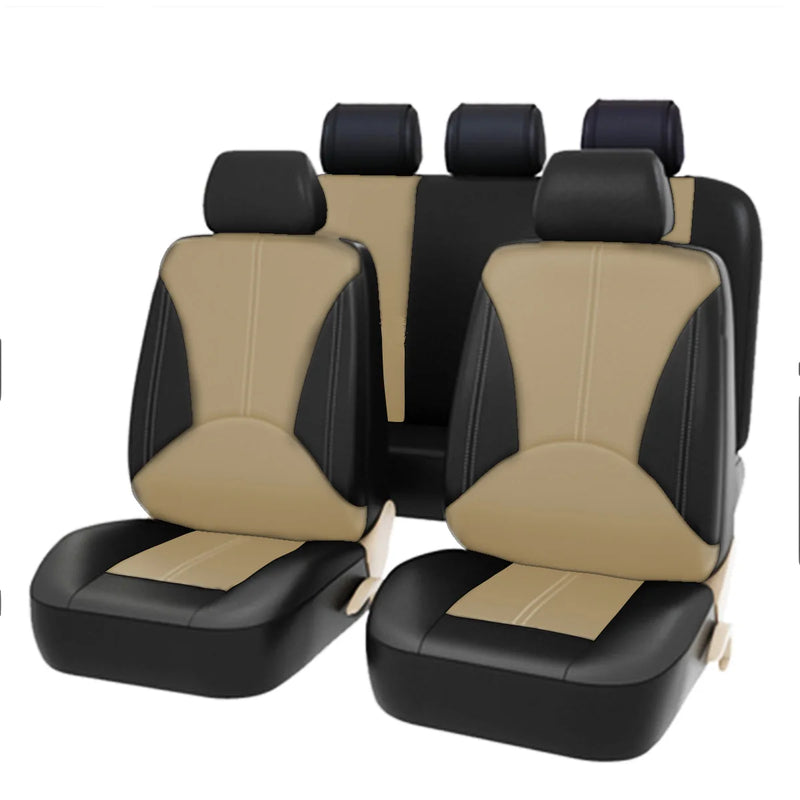 All-Season Universal 9-Piece PU Leather Car Seat Cover