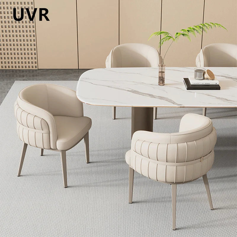 UVR Light Luxury Dining Chair Household Makeup Chair Modern Simple Hotel Negotiation Receiving Chair Restaurant Chair Furniture