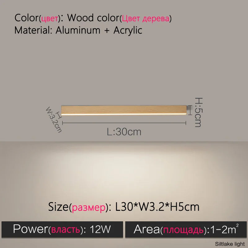 Modern Long Strip Ceiling Light Surface Mounted Minimalist Aisle Lamp Living Room Bedroom Kitchen Home Office LED Lighting