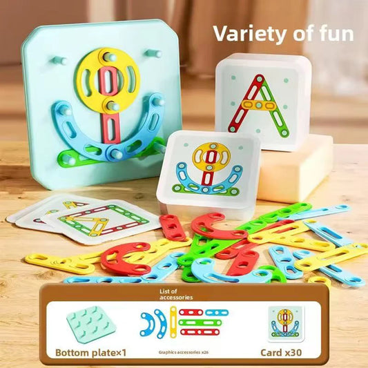 Nail Board Puzzle Toys Montessori Education Geometric Graphics With Cards Preschool Kids Early Learning Game Toy Creative Gifts