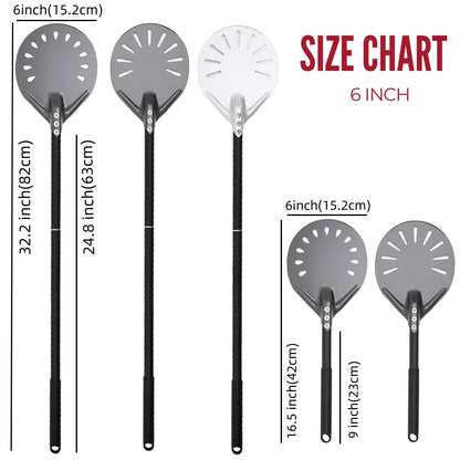 6&12 13 14  Inch Pizza Perforated Shovel Paddle Pizza Oven Turning Peel Hard  Anodized Pizza  Baking Kitchen Tool Spatula