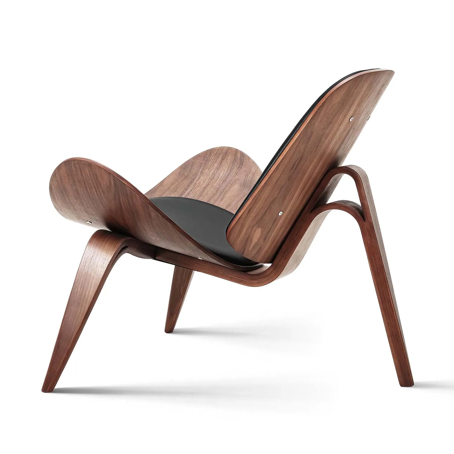 Nordic Three-Legged Shell Chair Simple Sofa Faux Leather Lounge Chair Armchair Living Room Office Furniture
