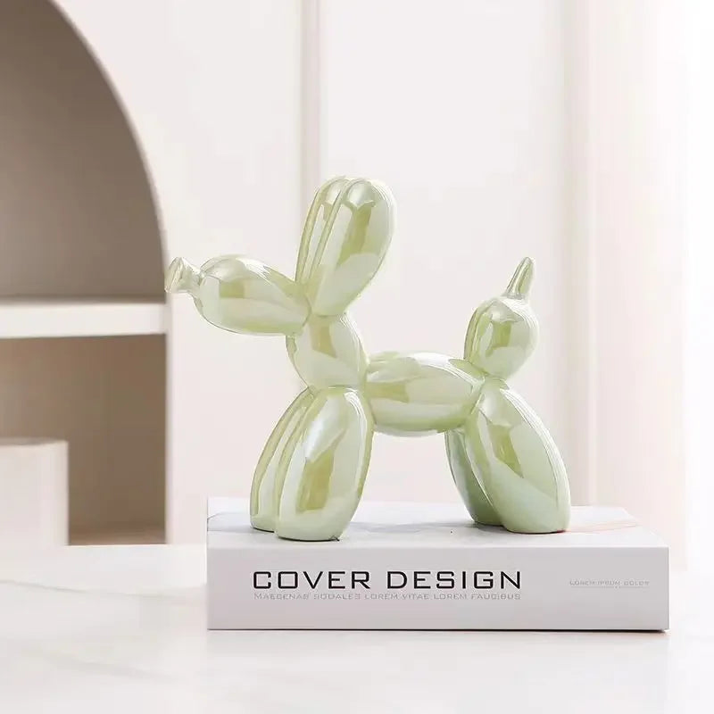 Escultura de cerámica abstracta con forma de perro, globo creativo, de ERMAKOVA, 11 cm/4,3 pulgadas, para decoración del hogar y la oficina, regalo