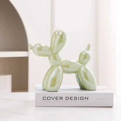 Escultura de cerámica abstracta con forma de perro, globo creativo, de ERMAKOVA, 11 cm/4,3 pulgadas, para decoración del hogar y la oficina, regalo