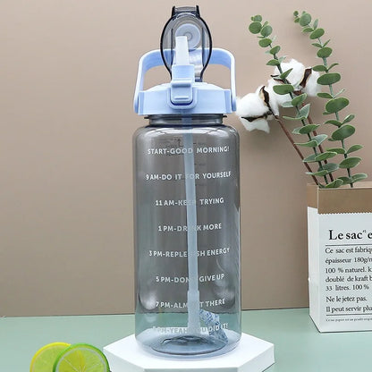 2025 Spring/Summer 2L Large Capacity Outdoor Plastic Bouncing Straw Sports Water Bottle Leak-proof Portable Refill Cups