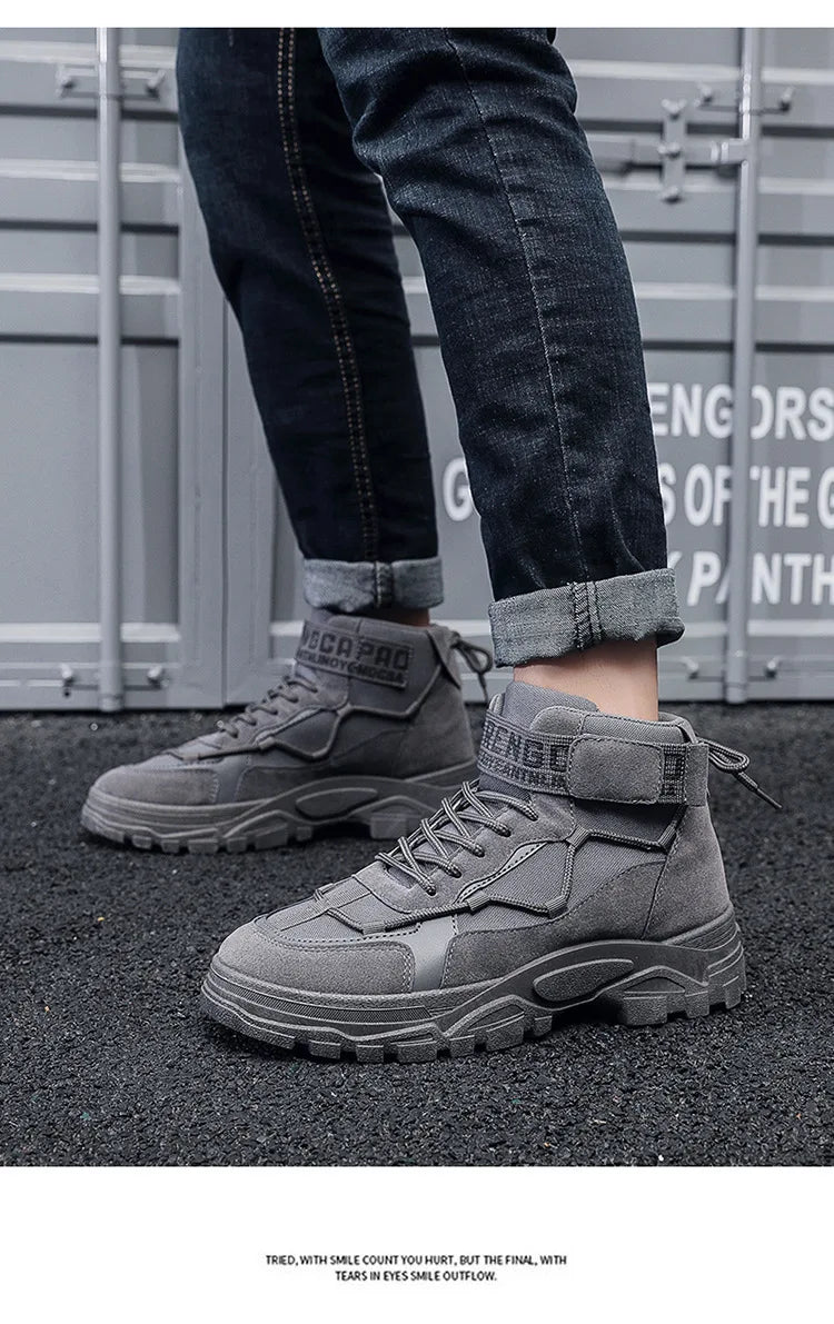 Men's Boots Tactical Combat Boots for Men Outdoor Hiking Winter Shoes Lightweight Non-Slip Men's Desert Ankle Boots Bota