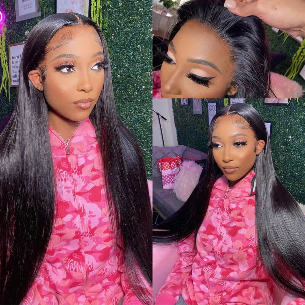 HD Lace Frontal Wig 13x6 13x4 Lace Front Wig Human Hair 30 Inch Bone Straight Transparent Lace Human Hair Wigs 4x4 HD Closure Wig
