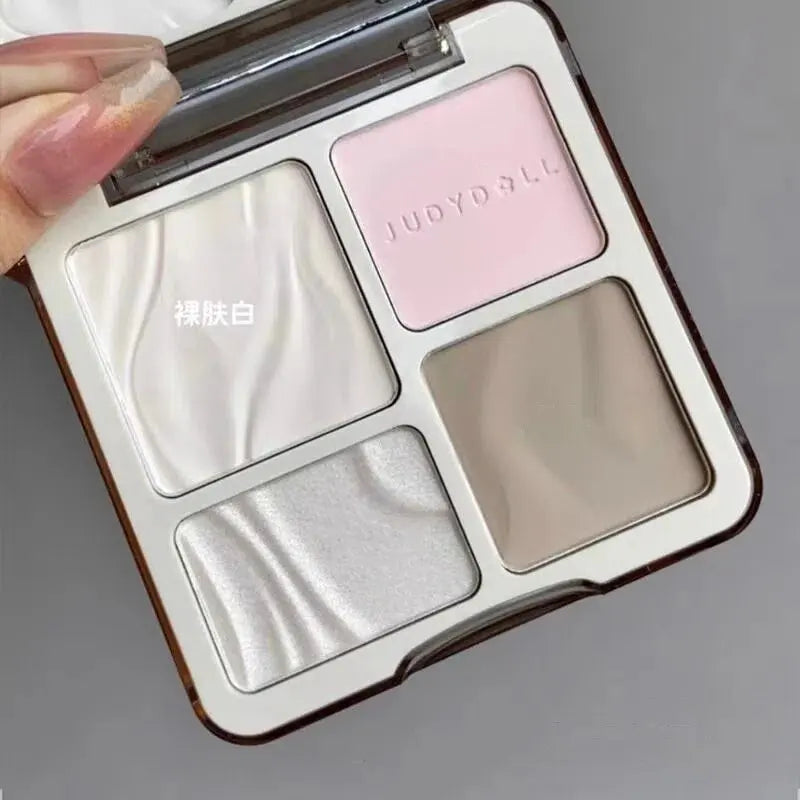 Judydoll iluminador contorno bronzer paleta nude maquiagem natural facial 3d nariz sombra de longa duração à prova dwaterproof água cosméticos maquiagem