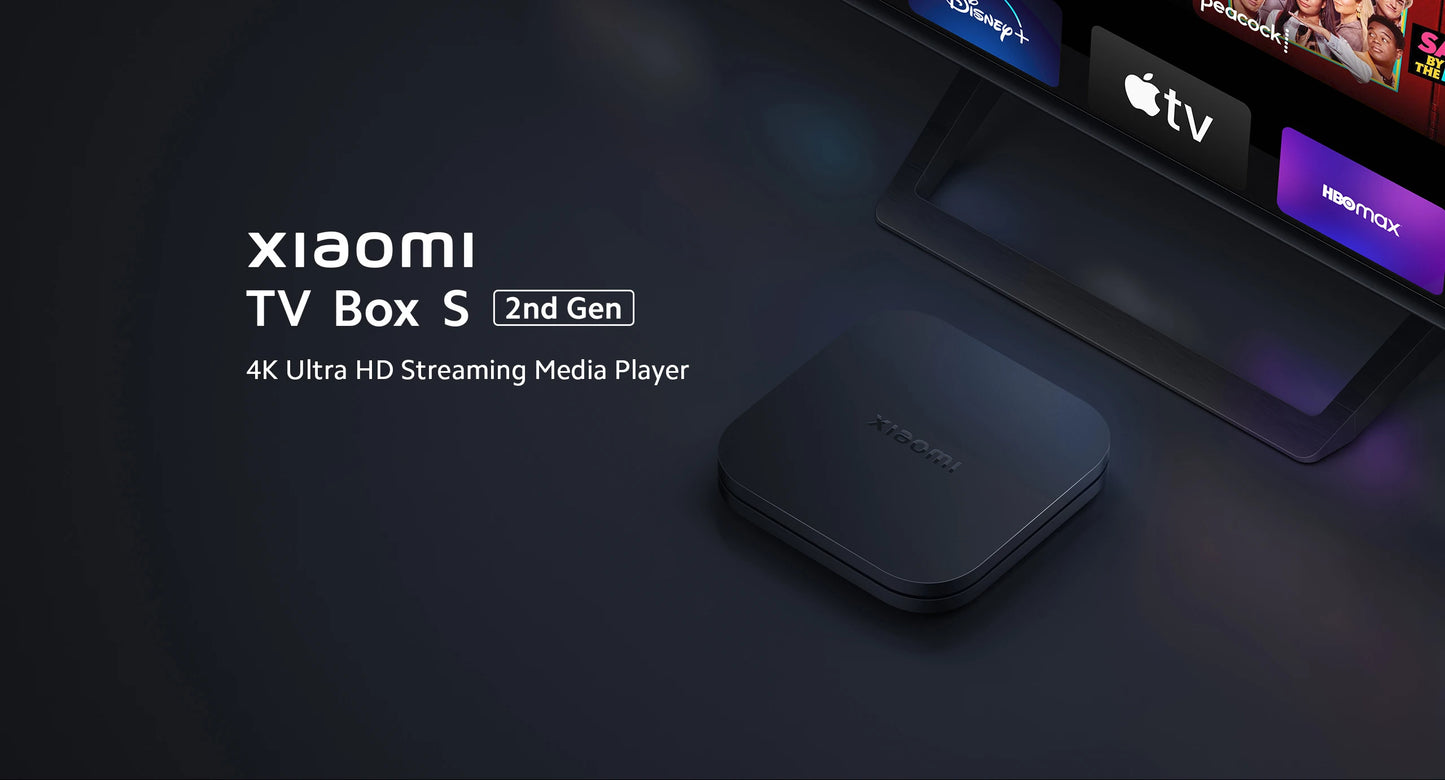 Original Global Version Xiaomi TV Box S 2nd Gen 4K Ultra HD 2G 8G WiFi BT5.2 Google TV Cast Netflix Smart TV Box Media Player