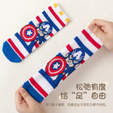 5 Pairs Children Socks Cartoon Spiderman Boy's Socks Spring Autumn Middle Tube sock Cotton Cute Kids Socks Size 1-12 Year
