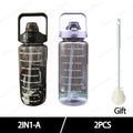 2025 Spring/Summer 2L Large Capacity Outdoor Plastic Bouncing Straw Sports Water Bottle Leak-proof Portable Refill Cups