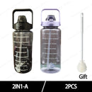 2025 Spring/Summer 2L Large Capacity Outdoor Plastic Bouncing Straw Sports Water Bottle Leak-proof Portable Refill Cups