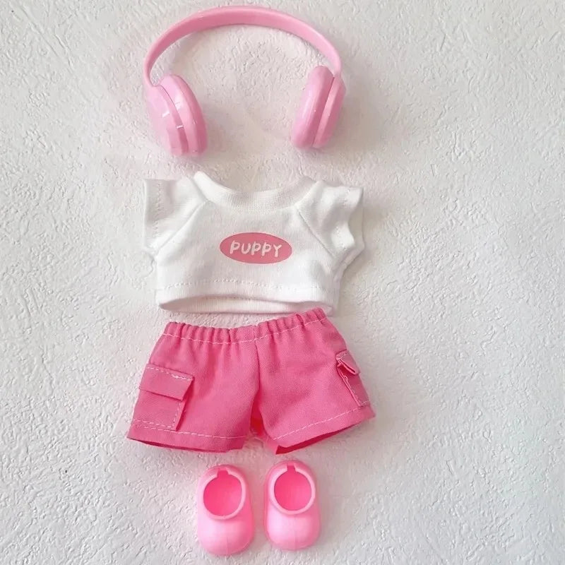 For Labubu Doll Clothing Multi-piece clothing combination 17cm Clothing Shoes Doll DIY Accessories Training Sitting Party Game