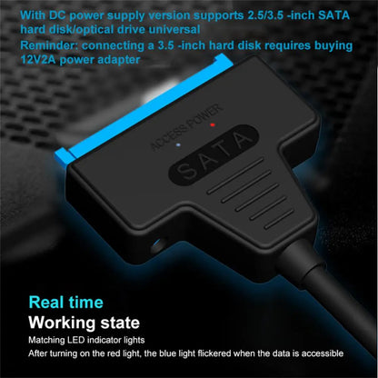 Cable adaptador SATA 3 USB 3.0 2.0 a USB 3.0 de hasta 6 Gbps compatible con discos duros externos HDD/SSD de 2,5 pulgadas, cable SATA III de 22 pines