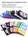 4 Pages Enlightenment Early Learning Books Children Black and White Cloth Book for Kids Montessori Educational Toys