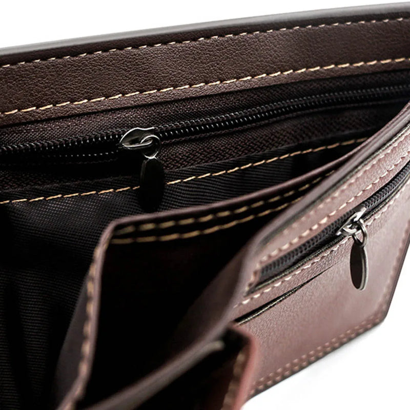 2023 New Short Men Wallets Slim Card Holder Male Purses Luxury PU Leather Coin Pocket High Quality Small Men's Wallet