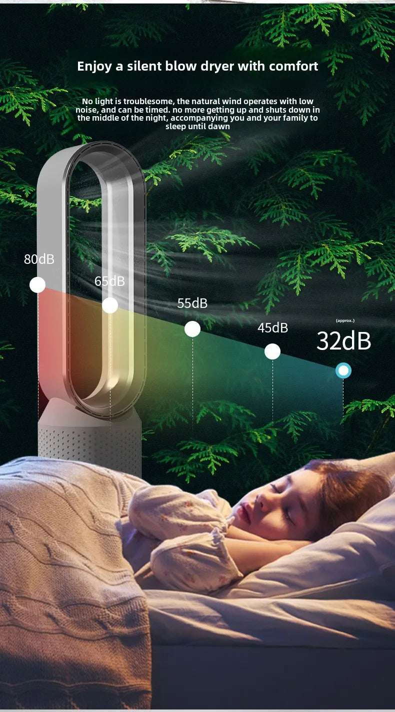 Leafless fan, household electric fan, no pages, silent air filter, circulating fan, bed head, floor standing desktop