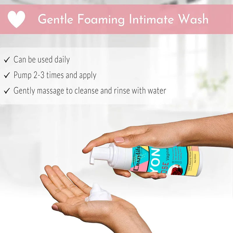 Feminine Intimate Yoni Wash Natural Washing Foam Vaginal Herbs Washer Hygiene Vagina Detox Cleaning Care for Women's Health 60ml
