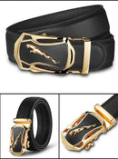 Men's Leather Belt Buckle Single Knot Casual Cross-border Style 4.0 Automatic Width 3.5cm