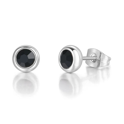 Classic Modern Cubic Zirconia Stud Earrings For Women Simple Rose Gold Color Women's Earing Accessories Fashion Jewelry E270