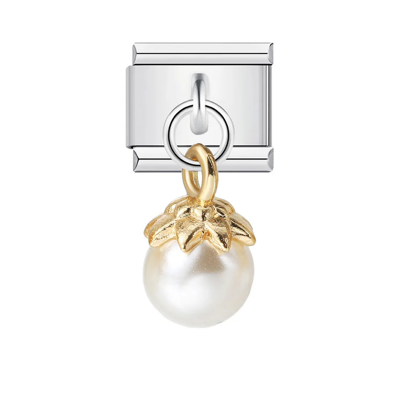 URING New Italian Charm Bracelet Pendant Series Shell Imitation Pearl Heart Personalized Assembly Chain Y2k DIY Making Jewelry