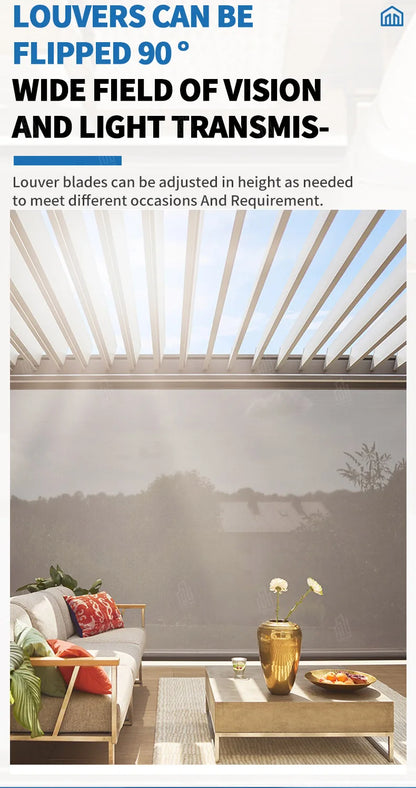 Aluminum Retractable Glass Pergola Roof Awning System Motorized Opening Adjustable Terrace Electrical Cover Outdoor Pergola Roof