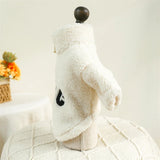 Modern Letters Winter Clothes for French Bulldog Fluffy Wind Proof Cat Sweatshirt Breathable Thick Fleece New Year York Dog Coat