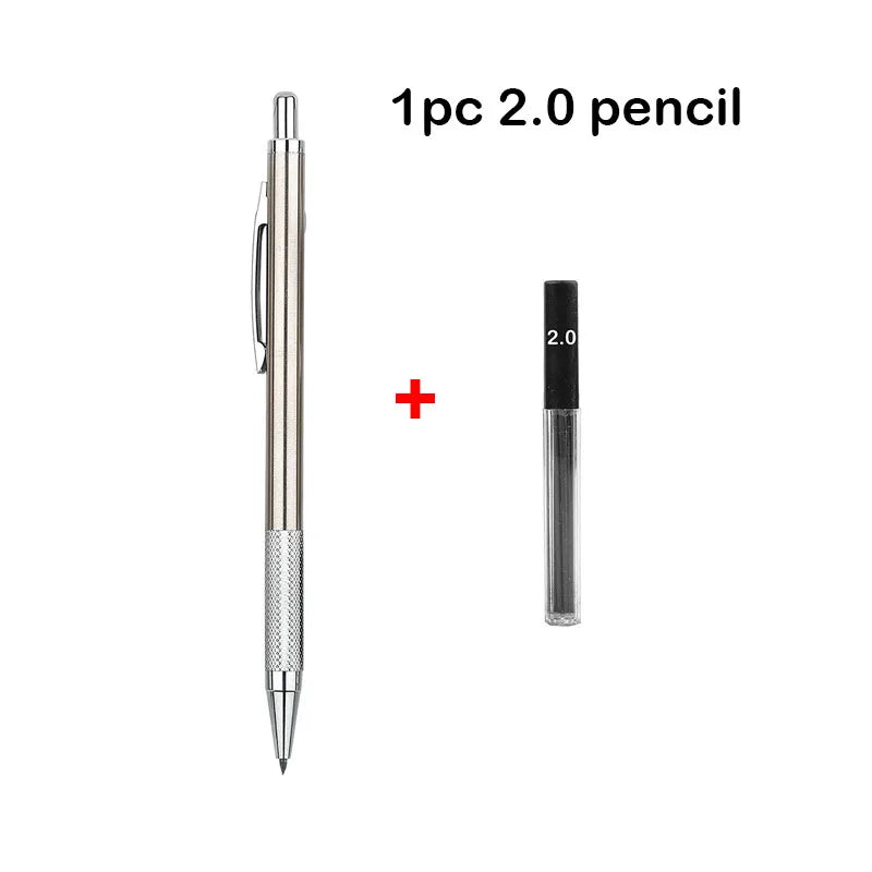 Mechanical Pencil Set 0.3 0.5 0.7 0.9 1.3 2.0mm Full Metal Art Drawing Painting Automatic Pencil with Leads Office School Supply