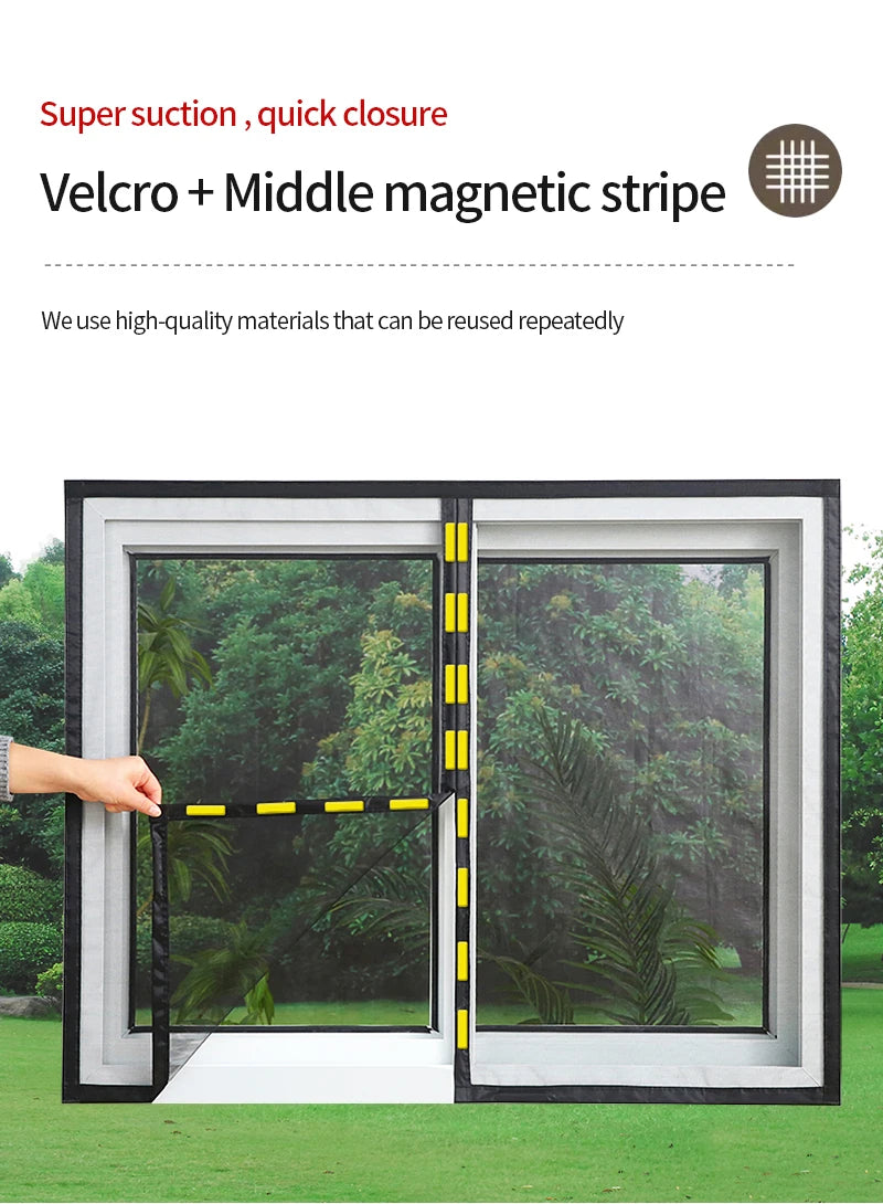 Black，Mosquito net magnetic screen air curtain invisible customized size，Magnetic stripe opens from the middle，motorhomes， car