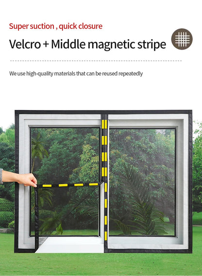 Black，Mosquito net magnetic screen air curtain invisible customized size，Magnetic stripe opens from the middle，motorhomes， car