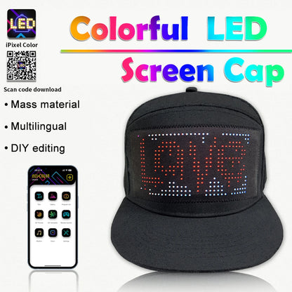 Pantalla de luz LED DIY, matriz inteligente, gorras de béisbol con Bluetooth, control por aplicación, decoración genial para fiestas de hip hop