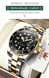 OLEVS Men's Watch Luxury Top Brand One-Way Rotating Outer Ring Design Quartz Watch for Men Auto Date Waterproof Wrist Watches