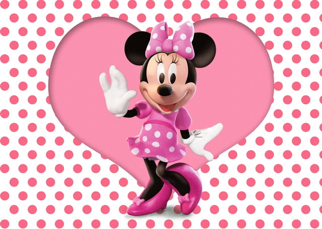 Disney Cartoon Theme Photography Background, Mickey, Minnie Mouse, Baby Shower, Happy Birthday, Gender Reveal, Banner for Children, 1Set 