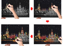 2 Sheets Scratch Paper Art Kit DIY Craft World Landmarks Animals City Scene Stylus Drawing Toy Adult Stress Relief Creative Gift