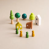 Montessori Sensory Toys Stacking Toys for Baby Forest Houses Replica Wooden Forest Blocks Early Childhood Education Game Gift