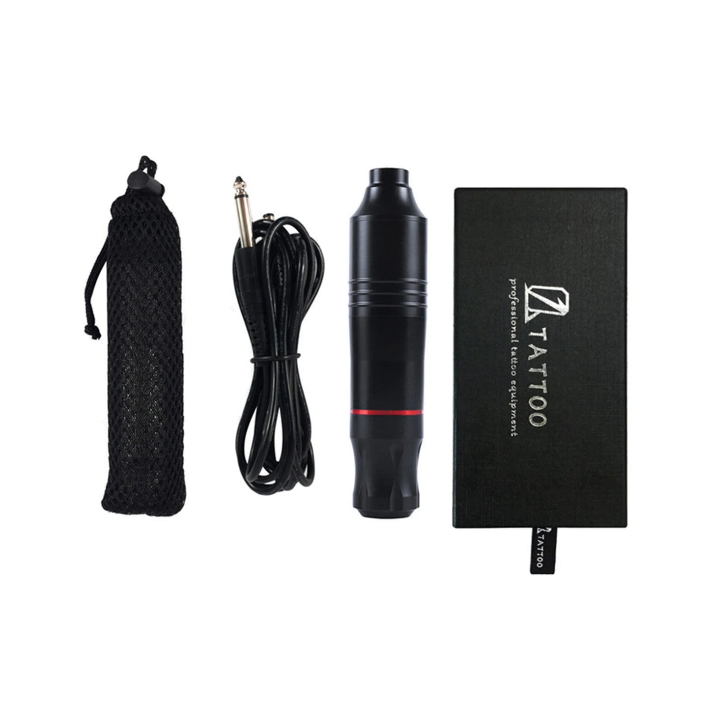Kit de tatuaje, máquina rotativa, pluma, agujas, tintas, fuente de alimentación, pedal para principiantes.