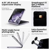 Global Version Xiaomi MIX Flip 67WHyperCharger 12GB 512GB Leica  6.86" 120Hz Display Snapdragon 8 Gen 3 Smartphone 50MP Camera