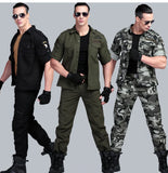 Short Sleeved Shirts Men Tactical T-shirt Spring Summer Workwear Cotton Vintage Shirt  Army Embroidery Pocket Cargo Tees