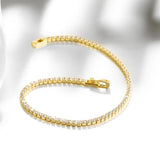 Pulsera de tenis de 16 cm a 19 cm con circonitas de 2 mm, regalo de aniversario, joyería de plata de ley 925 auténtica.