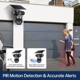 12MP 6K 3 Lens 3 Screen 4G Outdoor Solar Camera Wireless WiFi IP Cameras PIR Auto Tracking Solar Security CCTV Surveillance Cam