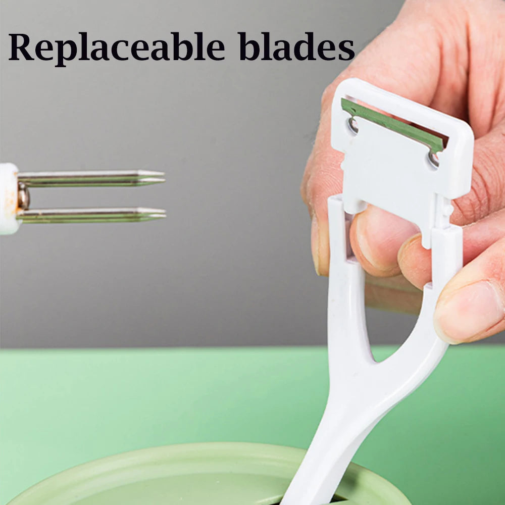 Hand-cranked Manual Fruit Peeler Multifunctional Apple Pear Kitchen Peeler Slicing Tool With Fruit Divider And Spare Blades