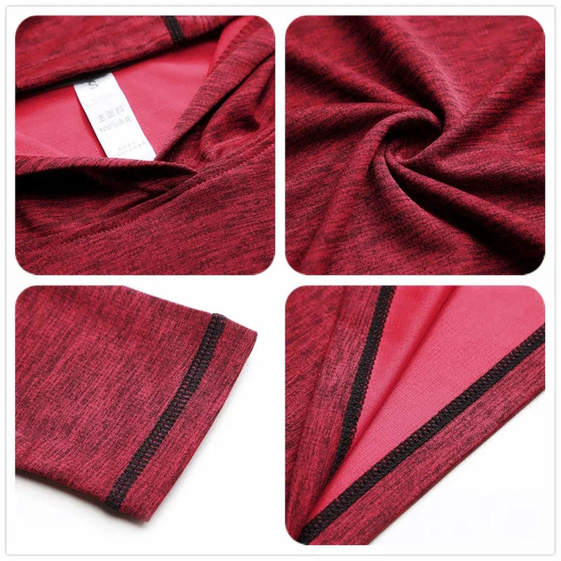 Autumn Gym Men T Shirt Casual Long Sleeve Slim Tops Tees elastic T-shirt Sports Fitness breathable Quick dry Hooded T Shirt