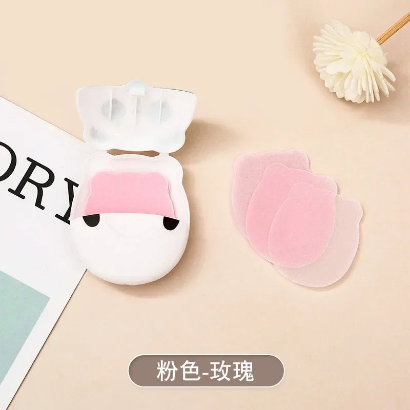 1box Disposable Soap Paper Travel Soap Paper Washing Hand Bath Clean Scented Slice Sheets Mini Paper Soap Bathroom Supplies